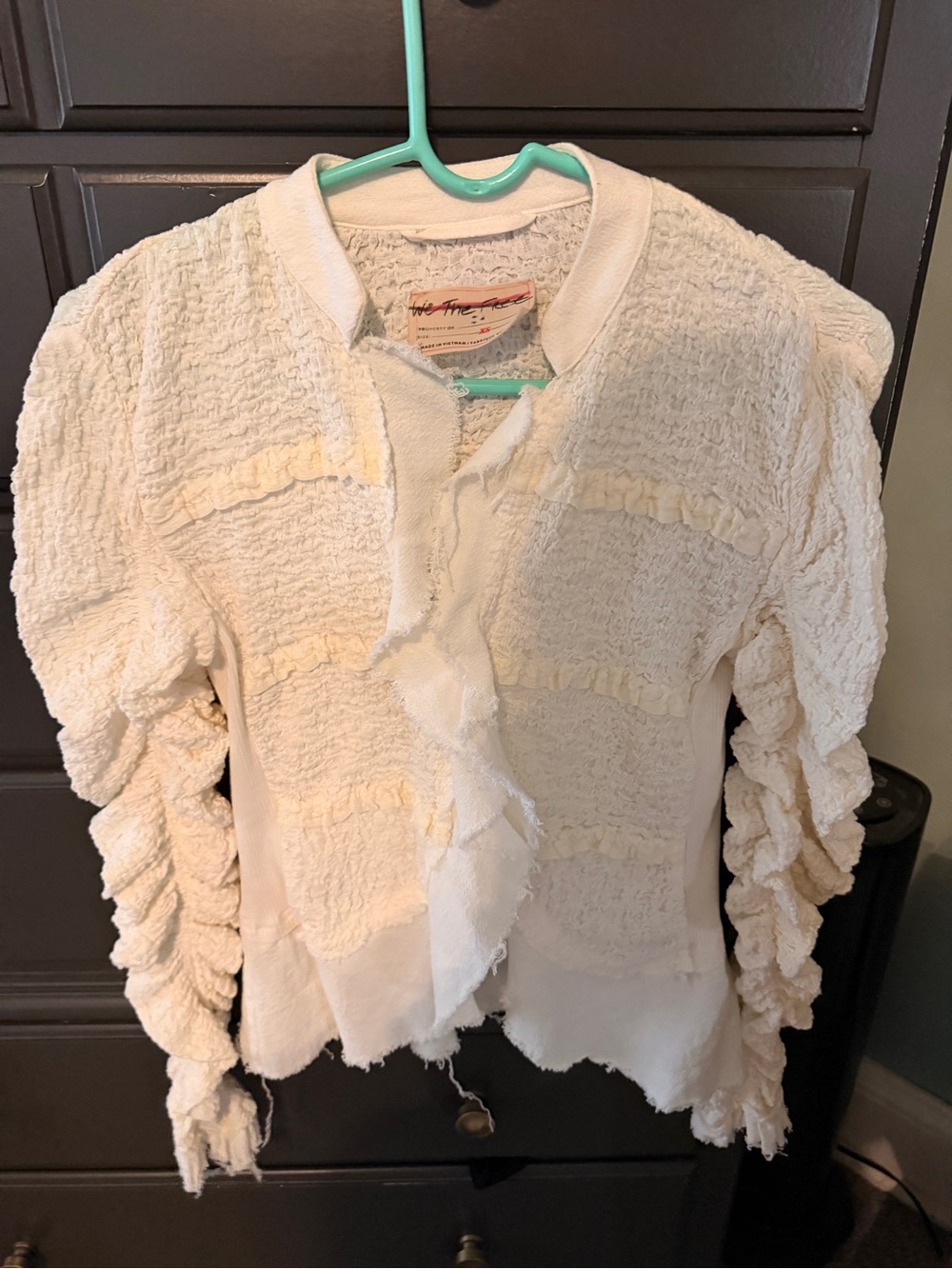We The Free Cream Ruffle-Trim Textured Jacket - Picture 4 of 5